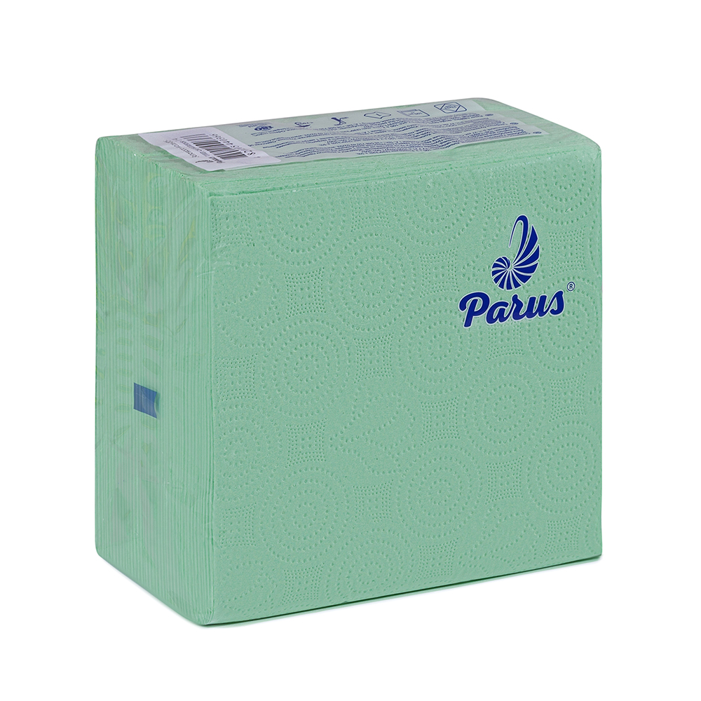 Серветки столові паперові 33х33 см, 100 шт., в п/п упаковці, зелені Parus NP317